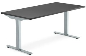 Kancelársky pracovný stôl MODULUS, T-rám, 1600x800 mm, čierna/strieborná