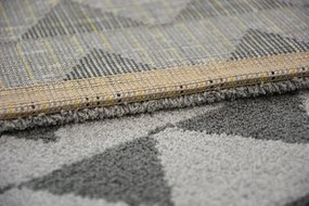 Koberec SENSE Micro 81243 Trojuholníky strieborný/antracit