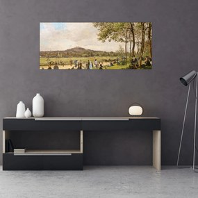 Obraz - French 19th Century, Race Course at Longchamps, reprodukcia (120x50 cm)