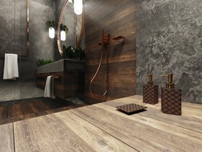 BISK Erga Glossy, dávkovač mydla na postavenie, čierna-zlatá, ERG-07968