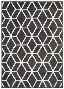 Moderný koberec C434A DARK GREY/WHITE BALI PP White Rozmer: 180x250