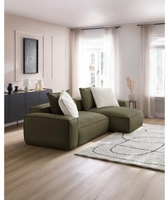 Zelená rohová pohovka z imitácie kože Boheme – Bobochic Paris