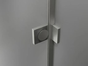 Mexen Lunar, L pravý výklopný päťuholníkový sprchový kút 100x90 cm, 8mm číre sklo, oceľový profil, 831L-100P-090L-97-00-P