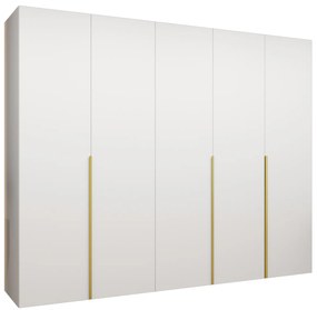 Šatníková skriňa 250 cm Alice 1 (biela + zlatá). Akcia -20%. Vlastná spoľahlivá doprava až k Vám domov. 1126128