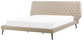 Eko-kožená posteľ 180 x 200 cm béžová ESSONNE Beliani