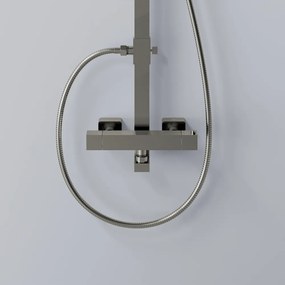STEINBERG 160 nástenný sprchový systém s termostatom, horná sprcha 220 x 145 mm, tyčová ručná sprcha 1jet, brúsený nikel, 1602721BN