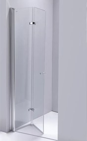 BPS-koupelny Zalamovacie otočné sprchové dvere HYD-JSD01F 130 chróm/transparent pre inštaláciu do niky - bez vaničky