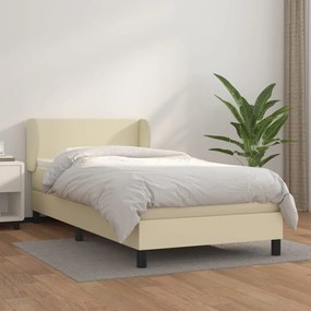 Boxspring posteľ s matracom krémová 80x200 cm umelá koža 3127159