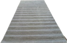 Pruhovaný koberec Saloon CREAM – béžový, nízky vlas, polyester Rozmer: 80x300 cm