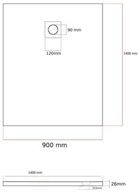 Erga Oldaf, SMC obdĺžniková sprchová vanička 140 x 90 cm, biela matná, ERG-GMA-OL-90140