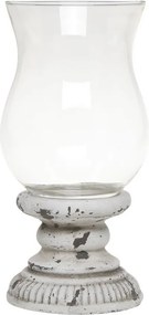 Šedý antik dekoračný svietnik Frejus - Ø 14*20 cm