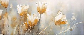 Obraz - Maľba tulipánov (120x50 cm)