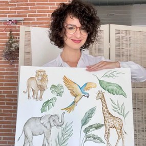 Samolepky na stenu - Slon a zebra zo SAFARI