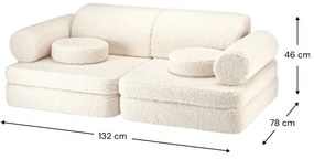 Krémová detská pohovka z textílie buklé 132 cm Settee – Wigiwama