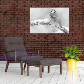 Obraz - Vtáčik na vetve (90x60 cm)