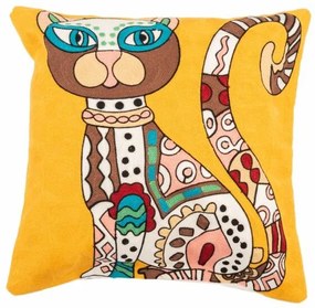 Pletená obliečka na vankúš Mačka, 45 x 45 cm