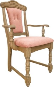 Klasická dubová - čalúnená stolička s podrúčkami FA, 65x53x99 cm Caro11