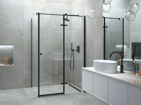 Besco Obdĺžnikový sprchovací kút PIXA BLACK R 100x80 (100x90, 120x80, 120x90), výška 195 cm - bez vaničky BESCO-Rozmery: 120x90, BESCO-Orientácia: Ľa…