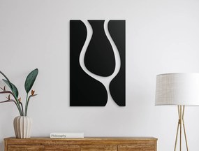 drevko Abstraktný obraz na stenu Sútok riek Rozmer obrazu: 65 x 42 cm, Farba dekorácie: Čierna