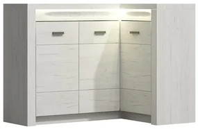 Rohová komoda Nadenas N15 K (biela craft) (bez osvetlenia). Vlastná spoľahlivá doprava až k Vám domov. 1058235