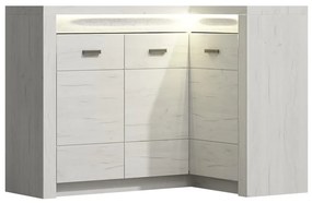 Rohová komoda Nadenas N15 K (biela craft) (bez osvetlenia). Vlastná spoľahlivá doprava až k Vám domov. 1058235