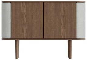 Sivo-hnedá nízka komoda v dekore duba 109x75 cm Treasures – UMAGE