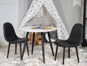 Plaza Polar XXS stolová súprava biela/čierna ekokoža