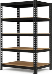 Regál 216x120x50 cm profesionálny 5-policový, nosnosť 200 kg - čierny