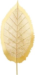 Kovová nástenná dekorácia Zlatý list, 40x80 cm%