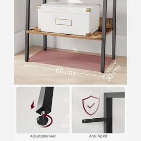 Rebríková polica, 5-úrovňový regál, rustikálny hnedý