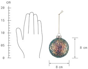 HANG ON Vianočná guľa trblietky 8 cm - zelená