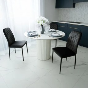 Jedálenská stolička MAVERIK zamatová, čierna