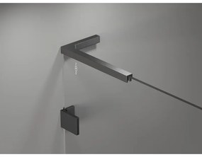 Mexen Lunar, L polkruhový sprchový kút naklápací doľava 100 x 70 cm, 8mm číre sklo, profil grafit brúsený, 833L-100L-070P-66-00