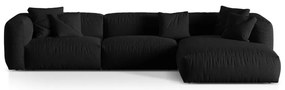 Čierna modulárna rohová pohovka (pravý roh) Martina – Micadoni Home