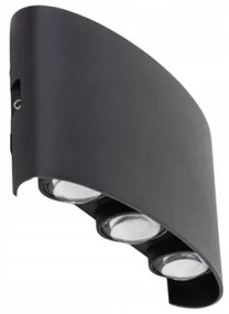 LED Vonkajšie nástenné svietidlo ARROW 6xLED/1W/230V IP54 čierna
