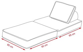 Rozkladacia penová sofa CALMERO - svetlo hnedá
