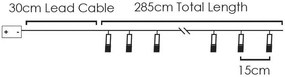 ACA Lighting LED girlanda - textilný zeleno-biele guličky, teplá biela, 2x batéria AA, 285 cm, IP20