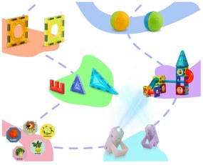 Svietiace vzdelávacie magnetické stavebnice 150 ks RK-782 Ricokids