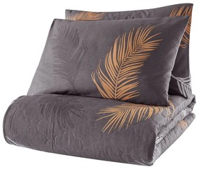 Sivá súprava plédu a obliečky na vankúš z bavlny renforcé 200x220 cm Olivia – Mijolnir