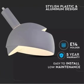 Luster na lanku 1xE14/60W/230V šedá