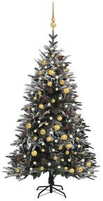 Umelý vianočný stromček s LED, sadou gúľ a snehom 180cm PVC+PE 3077833