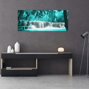 Obraz - Modrý vodopád (120x50 cm)