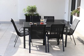 Záhradný jedálenský set Viking L + 6x kovová stolička Ramada