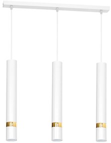 Závesné svietidlo Joker, 3x biele kovové tienidlo, w/g