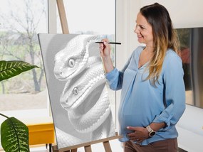 Gario Bodkovanie Hady v odtieňoch tmavo tyrkysovej Rozmery: 40 x 60 cm, Rámovanie: S vnútorným rámom, Farba bodiek: Čierna