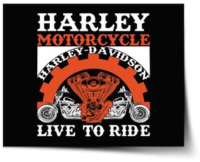 Sablio Plagát Harley-Davidson Live to ride - 90x60 cm