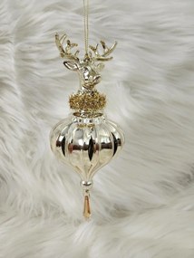 LUX zlatý závesný ornament jeleň 20cm