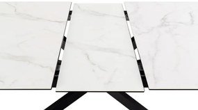 Jídelní rozkládací stůl Irwine 200/240 cm bílý mramor/černý