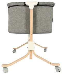 KIK Detská postieľka drevená postieľka na kolieskach sivá