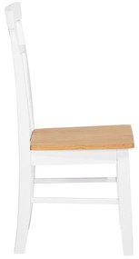 Jedálenská súprava stola a 4 stoličiek svetlé drevo/biela HOUSTON Beliani